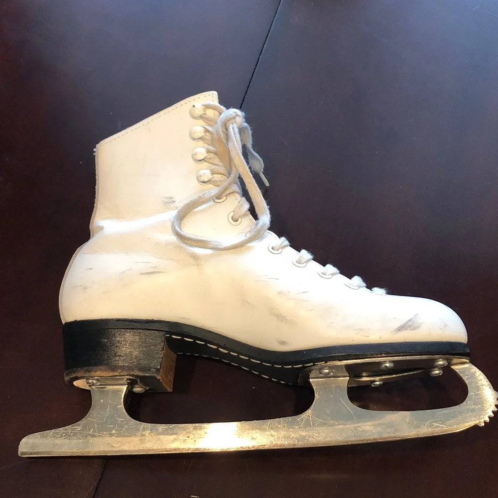 Ice Skates Riedell White Leather Vintage - Picture 4 of 13